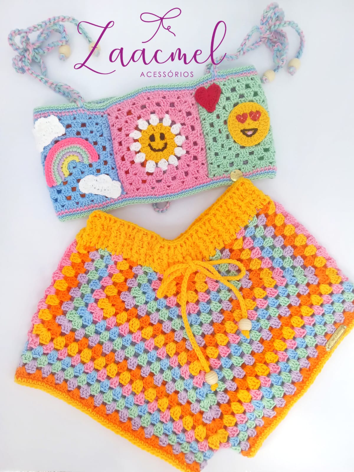 Conjunto Crochê Color Fun Kids