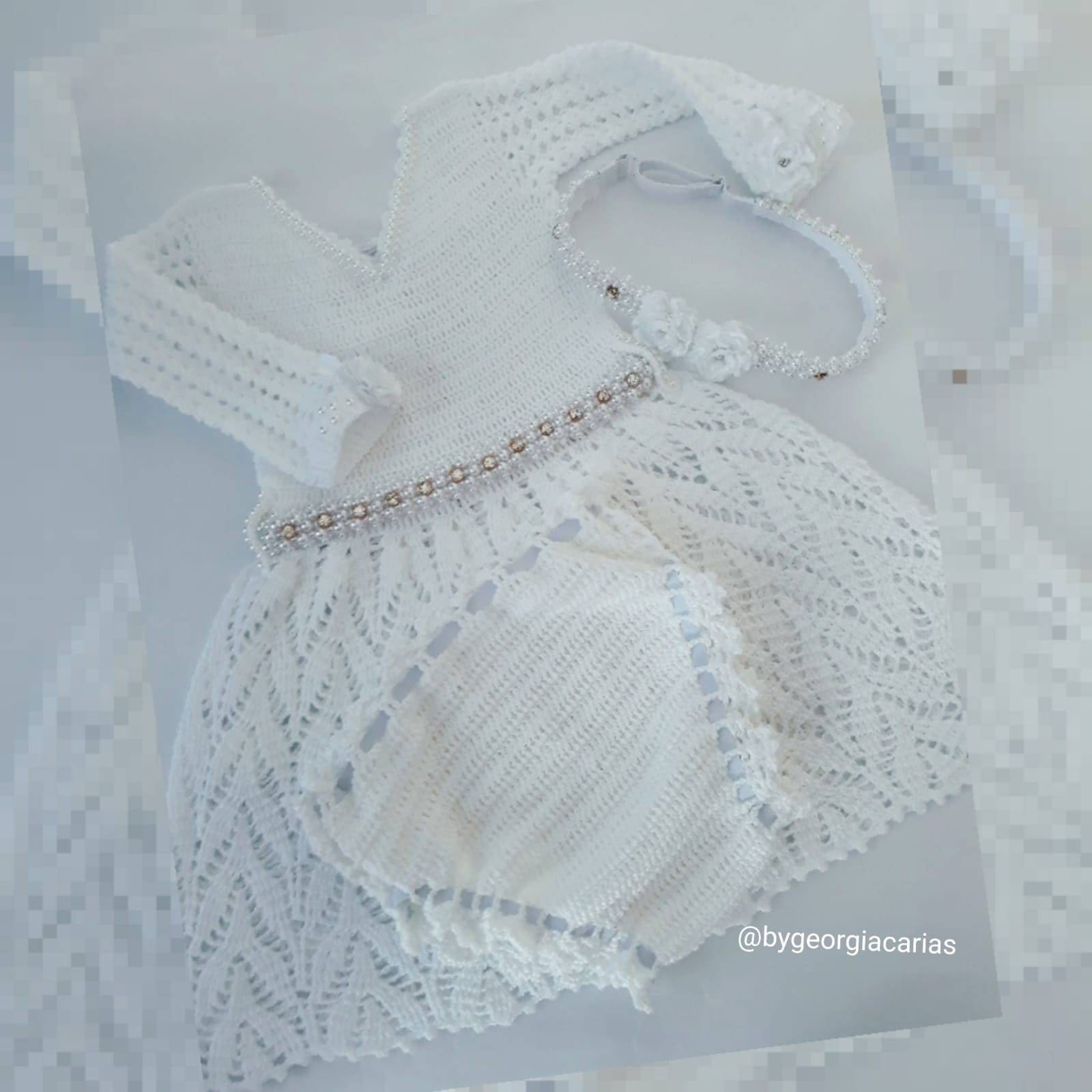 Conjunto Crochê Branco Angel Dress