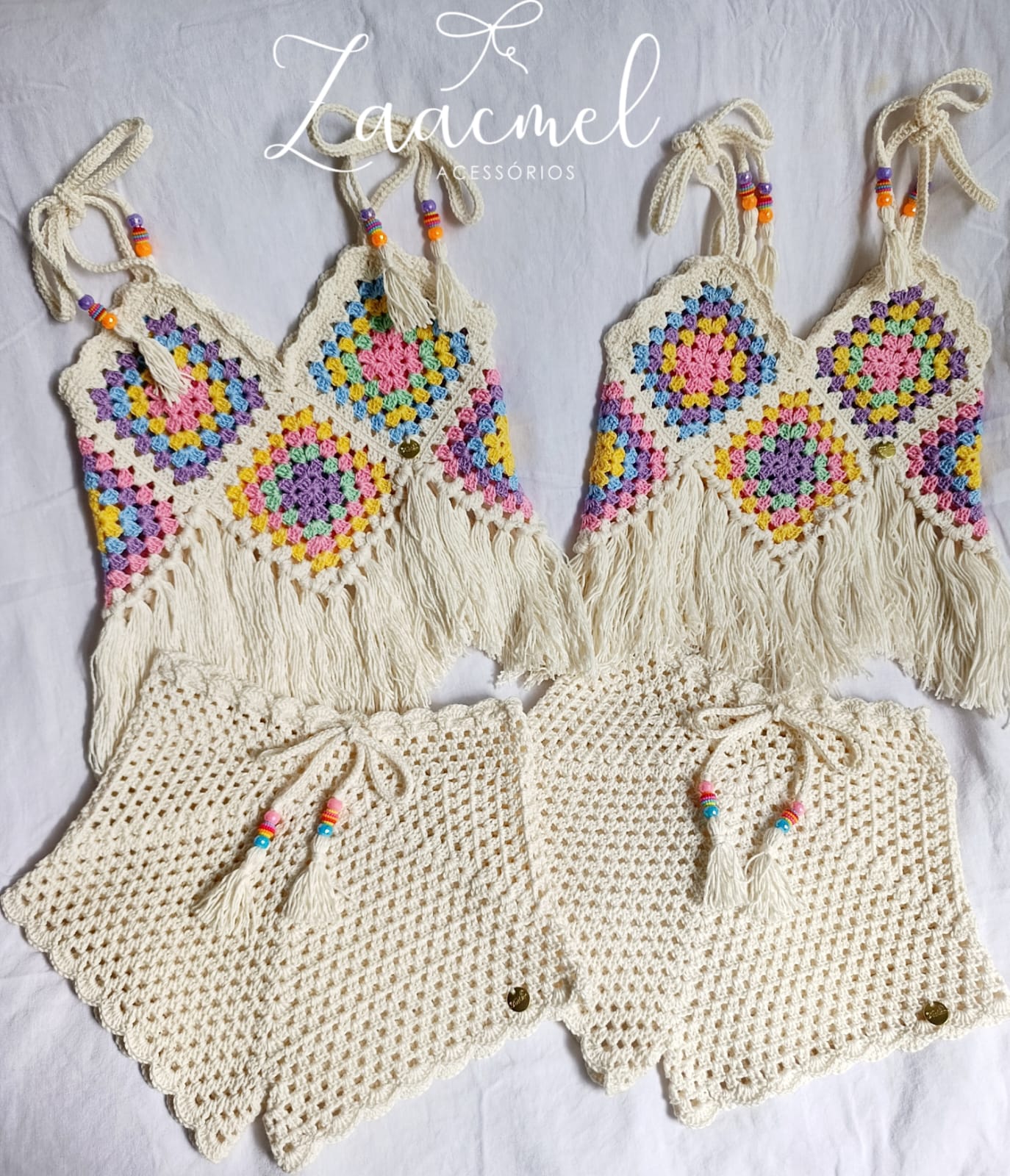 Conjunto Crochê Boho Color Kids