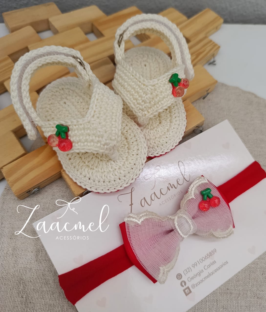 Conjunto Crochê Cereja Delicata