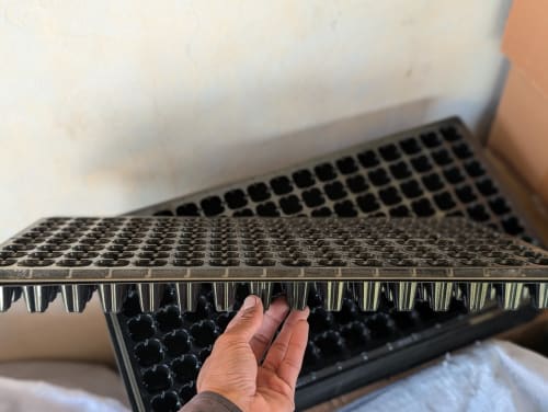  4 trays set, flexible | Seedling Trays 128 holes |