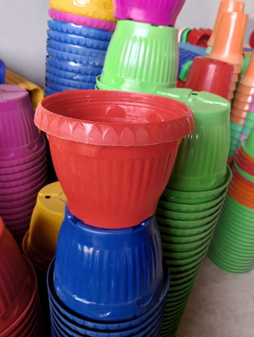 15 pots set || flowers design || 7 inches|| Mix Color's 