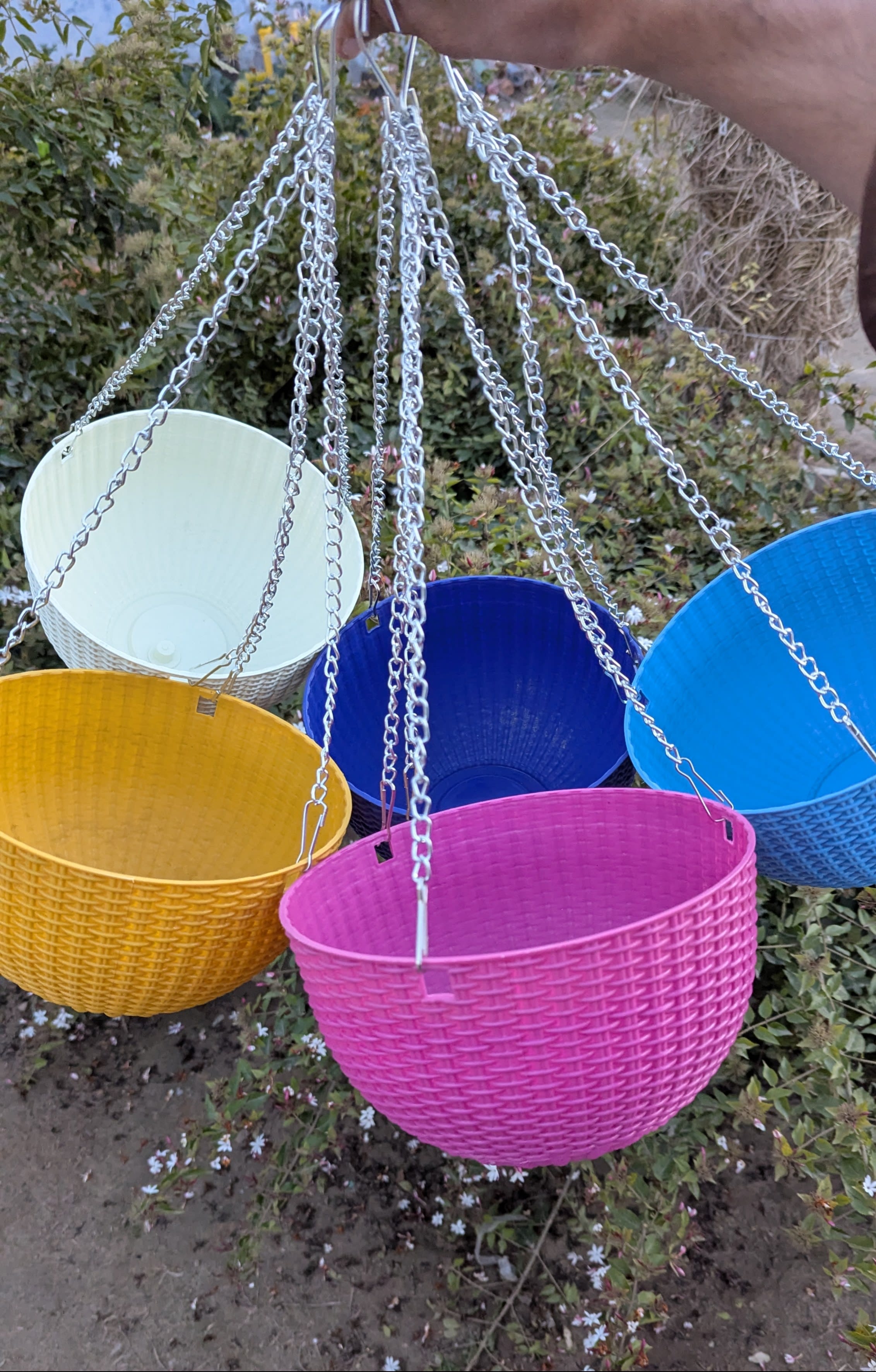 4 Baskets set || Nest Design chain Hanging Baskets | Colorful 