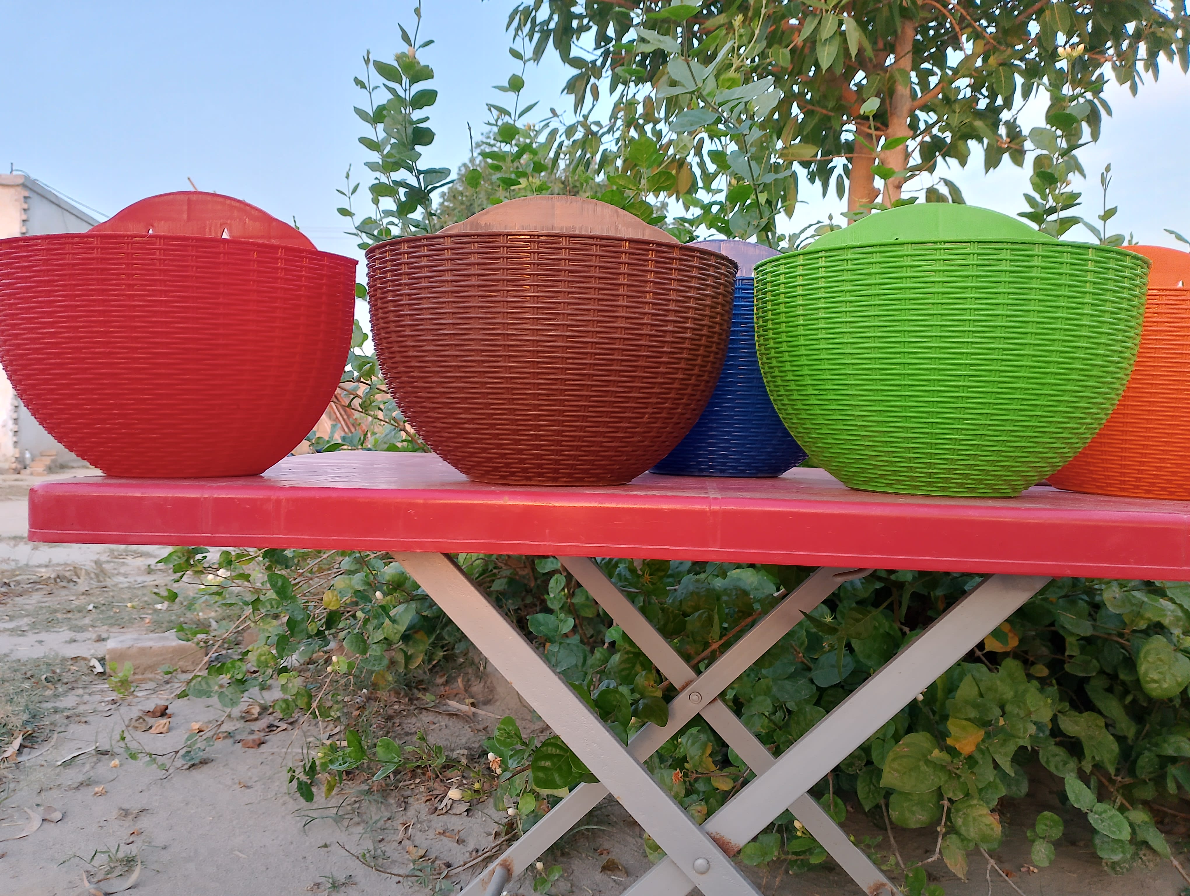 4 pots set || Nest design walpots || Colorful || Big pots  thumbnail 2