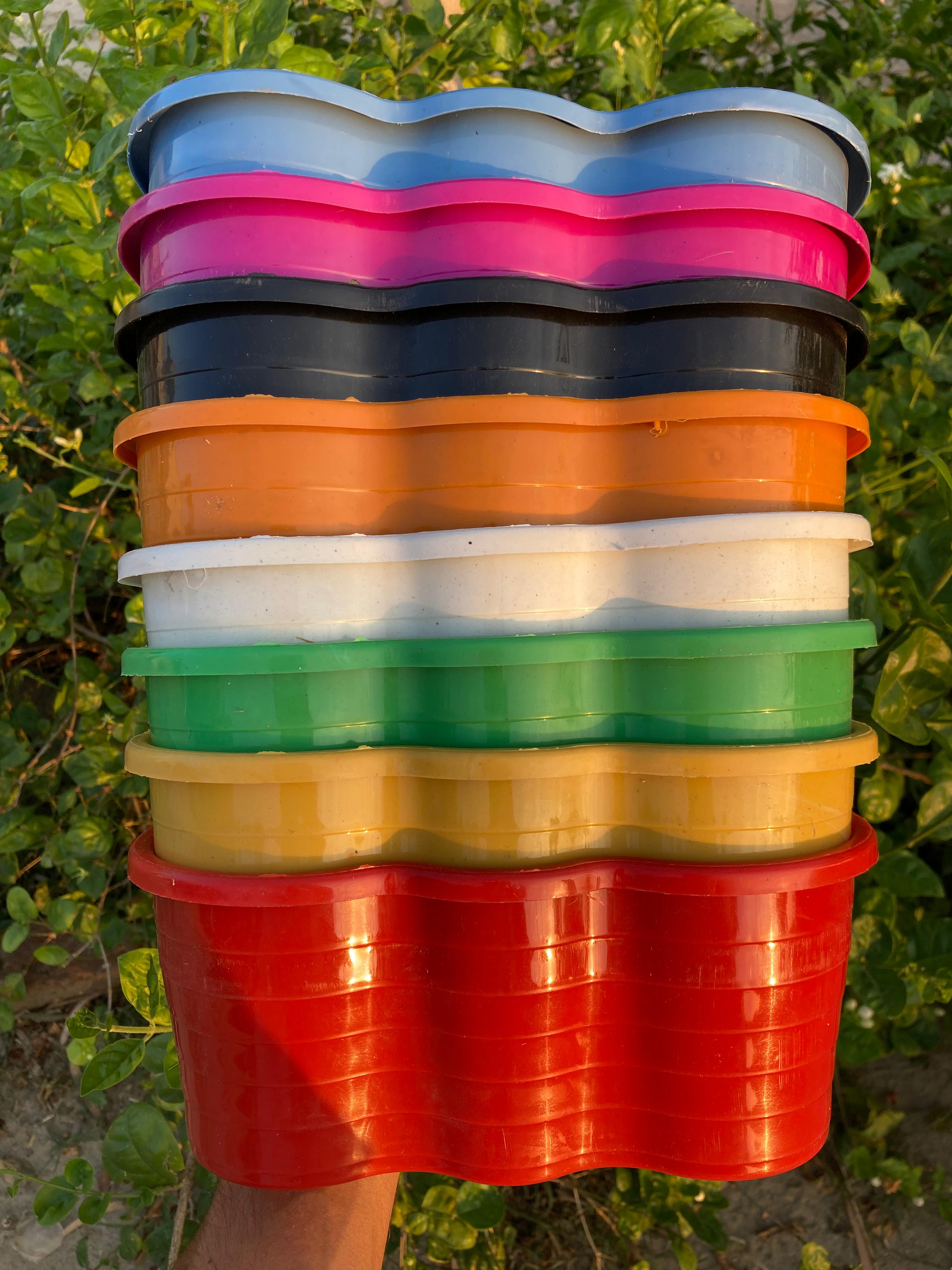 4 pots set || walpots Wave design Big || Mix Color's  thumbnail 2
