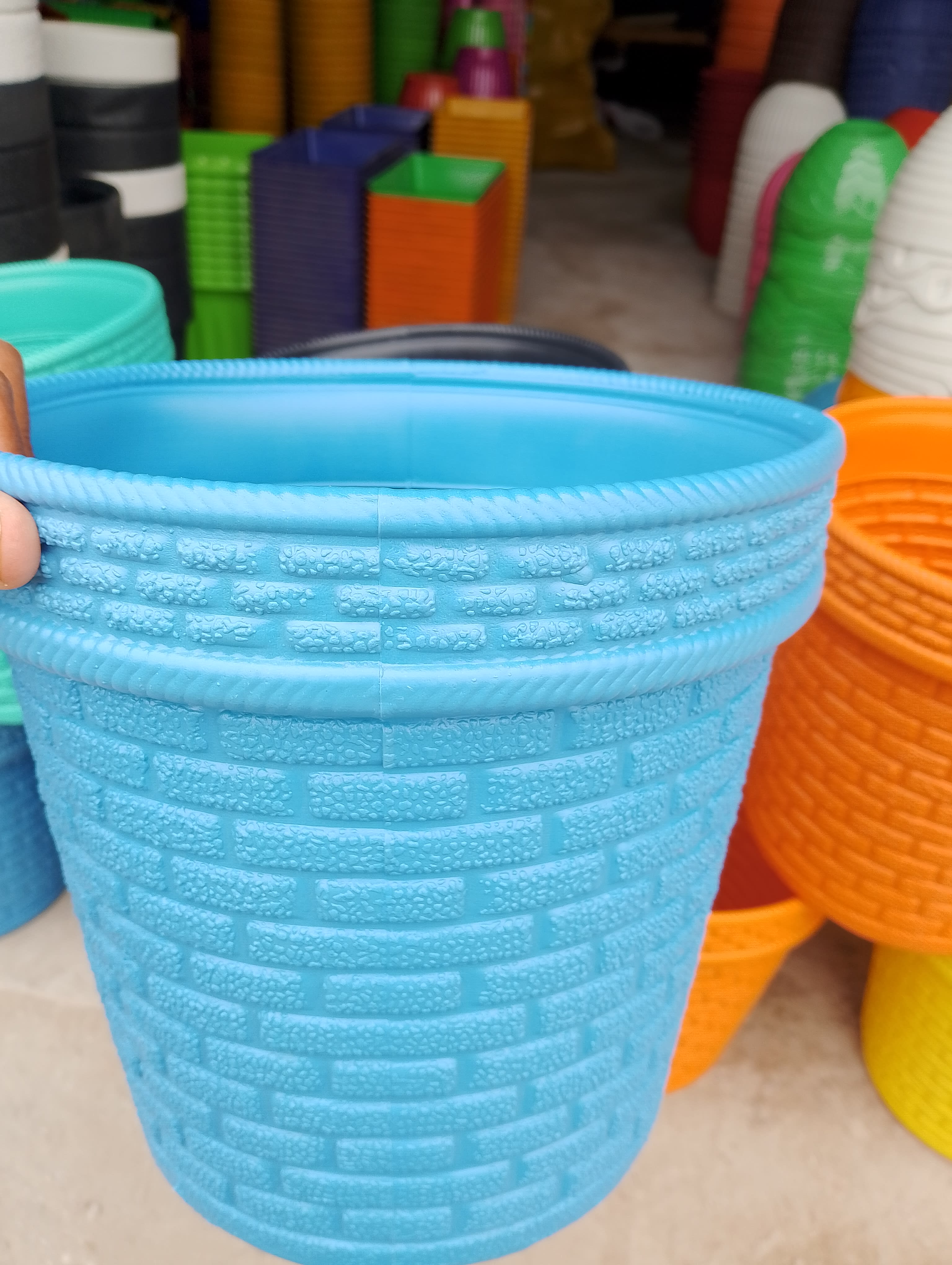 6 pots 9 inches || Extra large size|| Heavy pots||non breakable || Mix colors  thumbnail 2