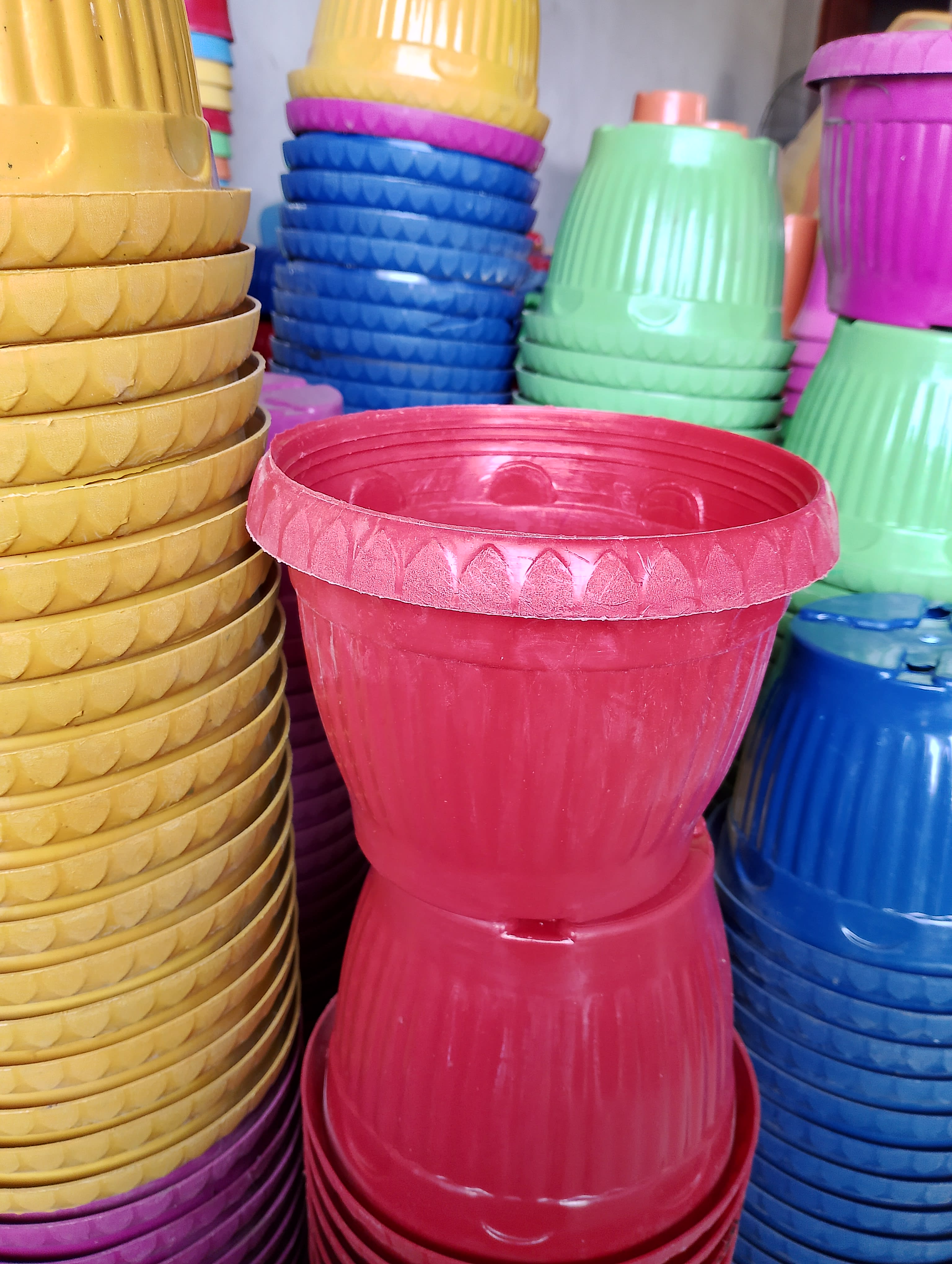 15 pots set || flowers design || 7 inches|| Mix Color's  thumbnail 2