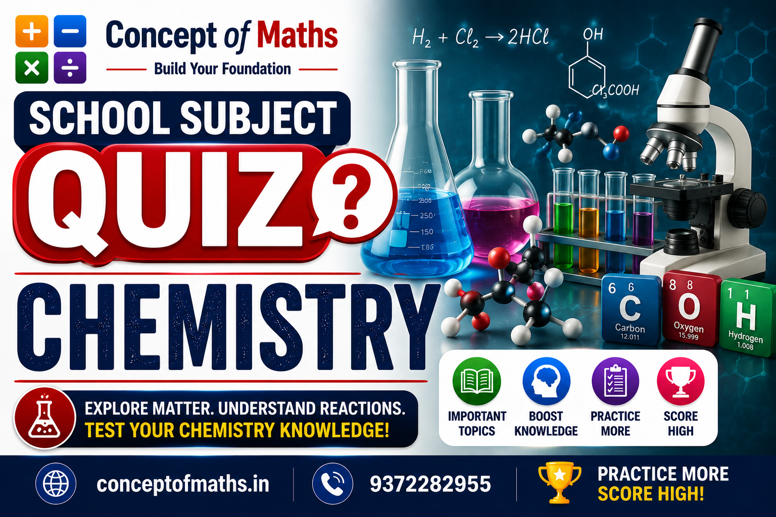 Grade 11 : Chemistry - Basic Concepts (Set 8) | Concept of Maths