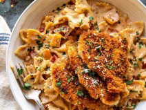 Cajun Pasta with Crispy Chicken