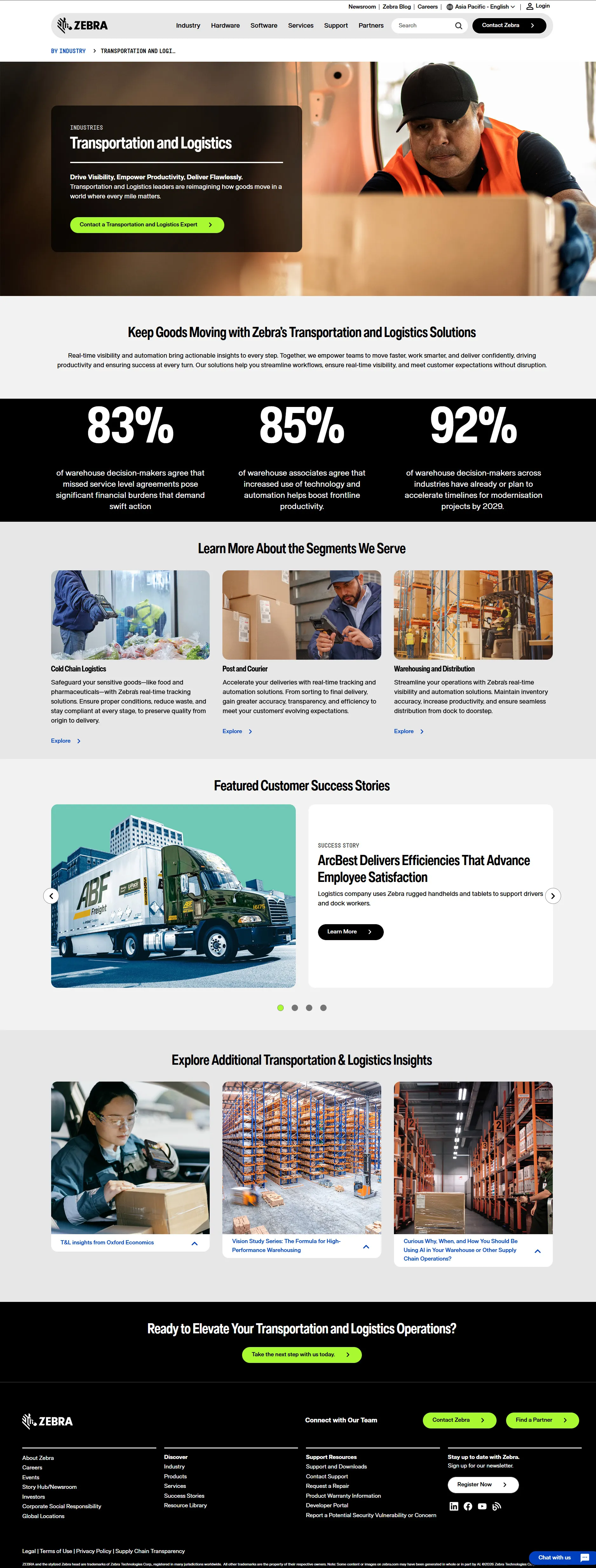 Zebra Technologies - Enterprise Corporate Website Development - slide 1