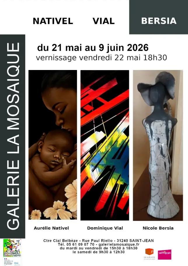 Affiche de Exposition Aurélie Nativel, Dominique Vial et Nicole Bersia