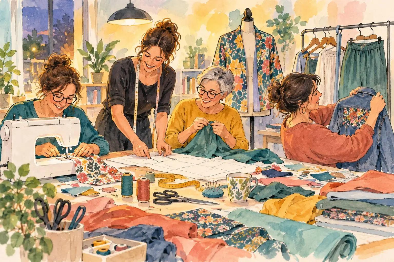 Illustration de l'Atelier couture en soirée - Atelier d'art à Montrabé