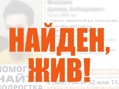 Пропавший в Щекинском районе мальчик-подросток найден живым