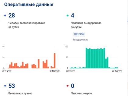 В Тульской области за сутки заболели коронавирусом 53 человека