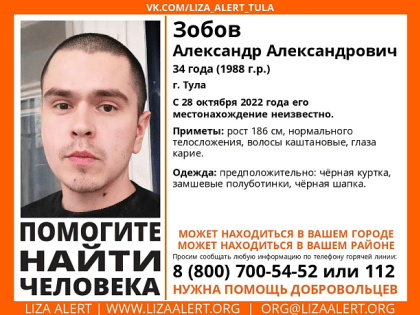 Волонтеры начали поиск пропавшего в Туле 34-летнего мужчины