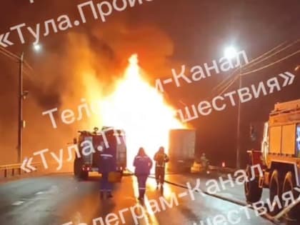 В Тульской области на трассе М-2 «Крым» сгорела фура