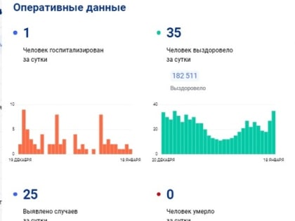За последние сутки в Тульской области произошло 25 заражений коронавирусом