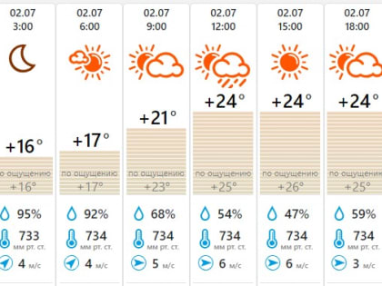 2 июля в Туле: дождь и до +24 градусов