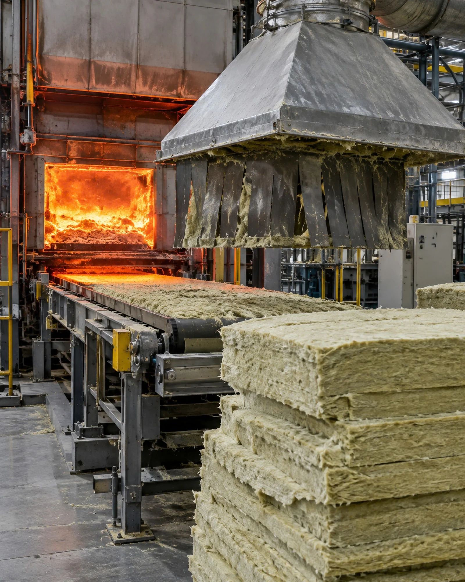 High-temperature industrial process plant of the kind used for continuous melting operations