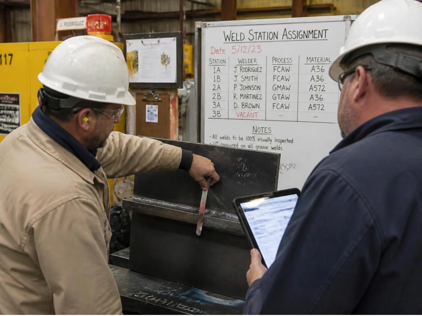 Weld inspection, repair, fit-up and fabrication data combined for root-cause analytics