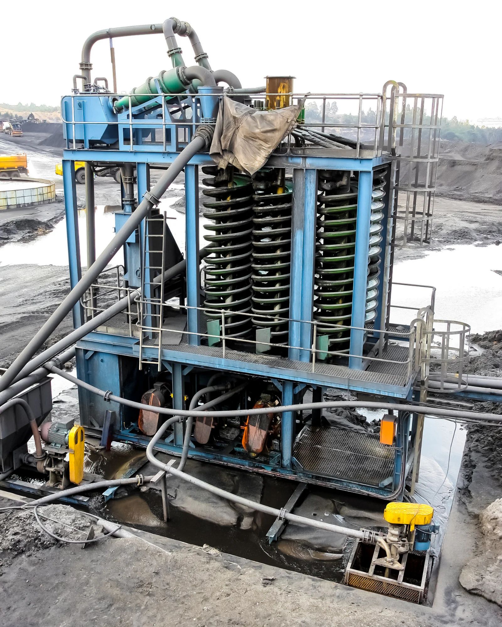 Crushing, grinding and materials-handling plant of the kind used in minerals processing