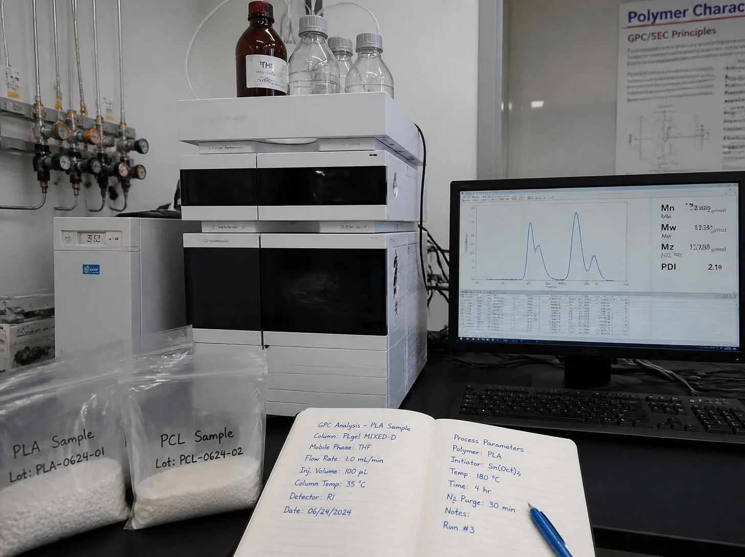 Reactor, historian and laboratory QC data feeding a process-property model