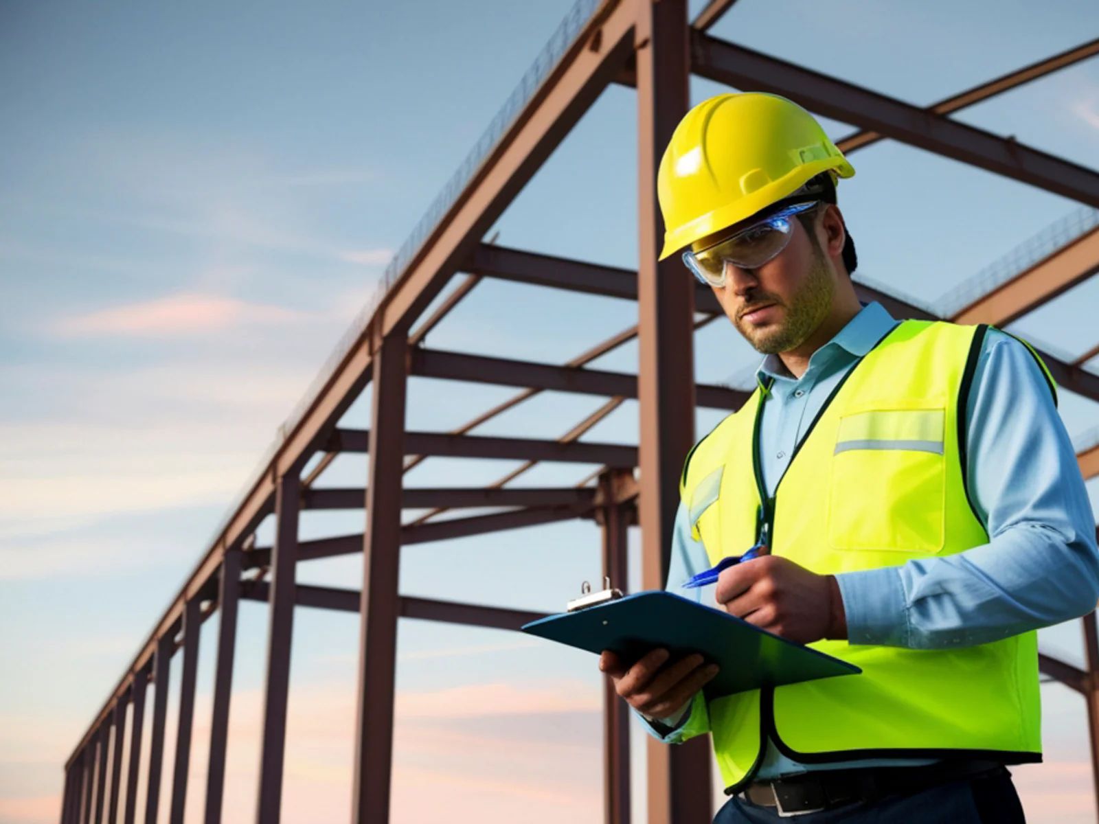 Steel plant environmental and operations team reviewing emissions insights