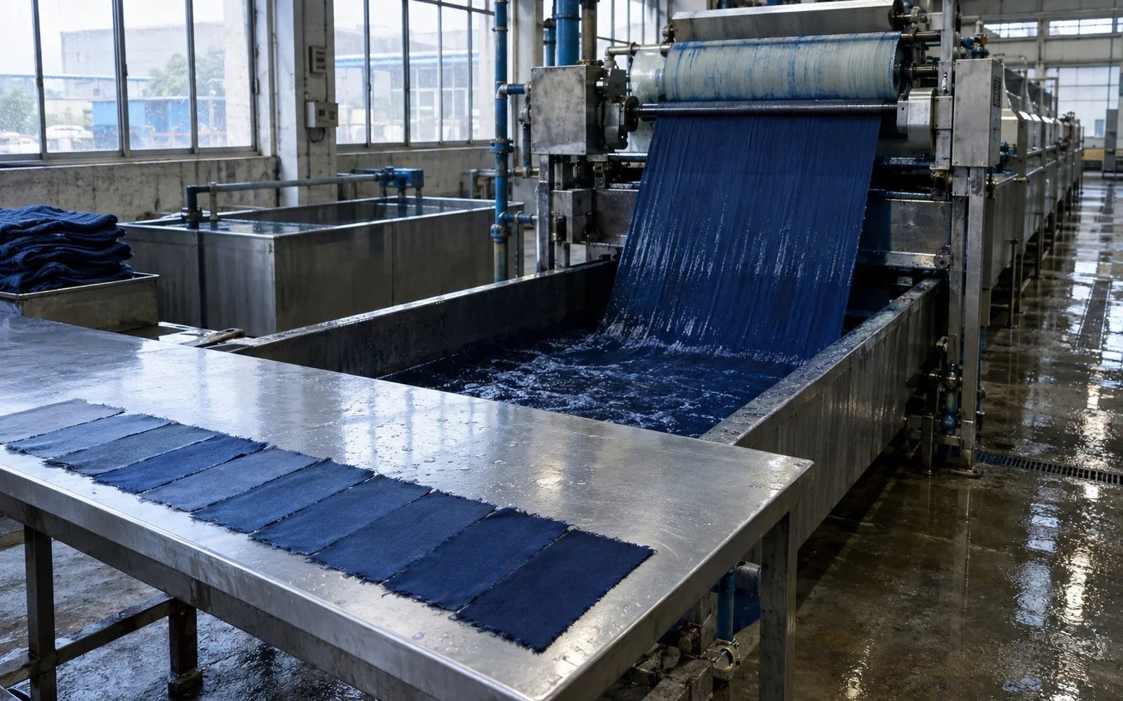 Quality and batch records being reviewed in textile production
