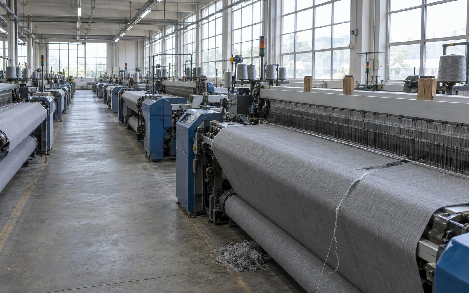 Textile mill spinning, weaving or finishing equipment