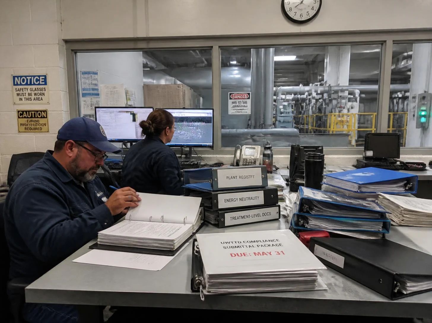 Compliance team reviewing plant deadlines and treatment requirements across a portfolio