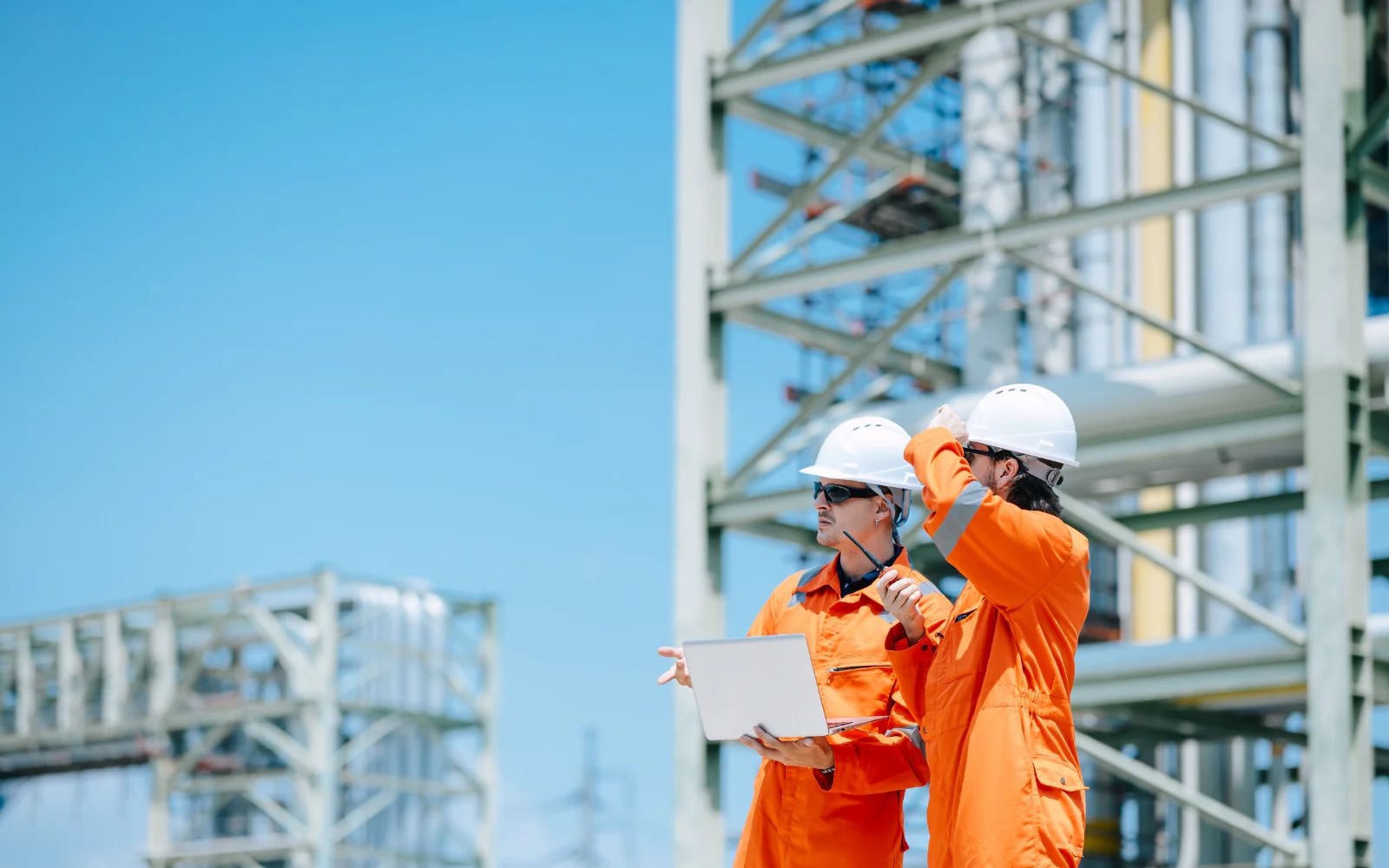 Service and operations records being reviewed for industrial equipment