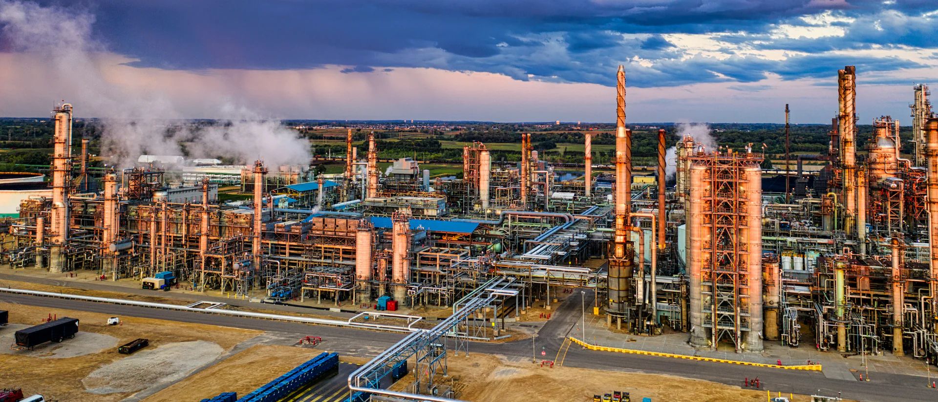 Aerial view of manufacturing operations