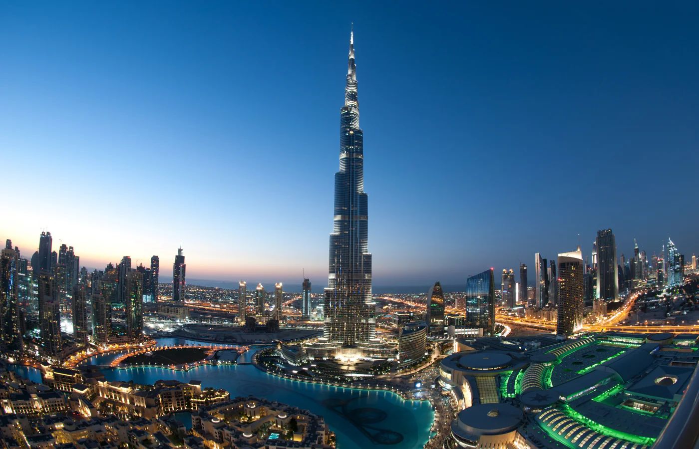 Dubai skyline at night