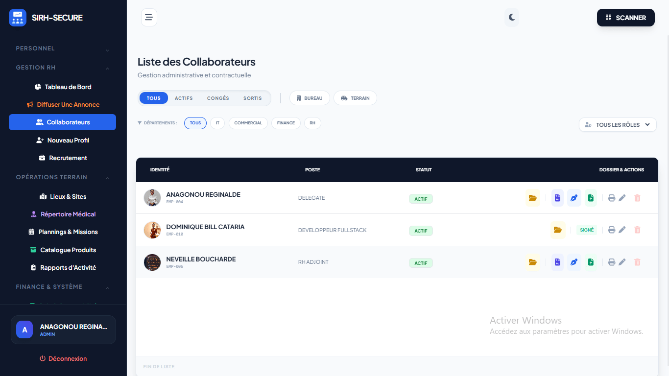 SIRH Dashboard