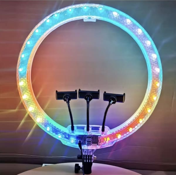 18 Inch 3D RGB Ring Light with Tripod & 3 Phone Holders