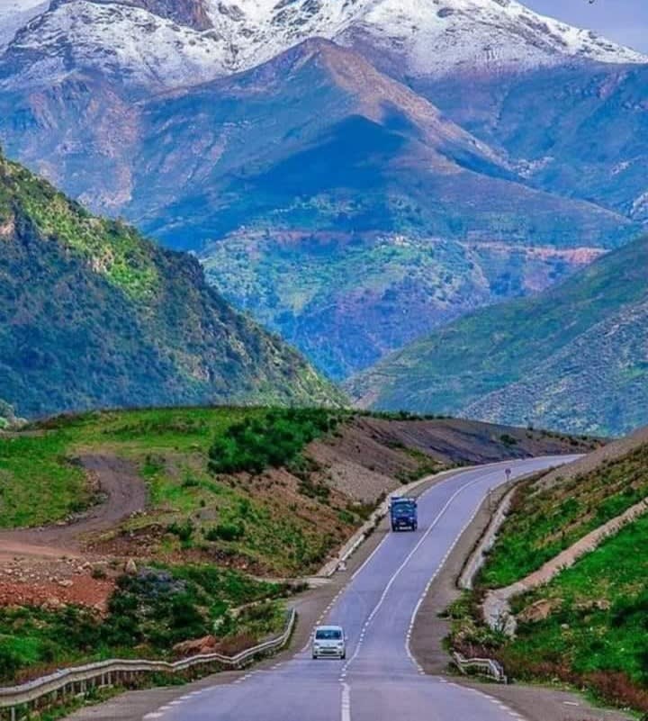 Tizi n’Tichka pass road across the High Atlas