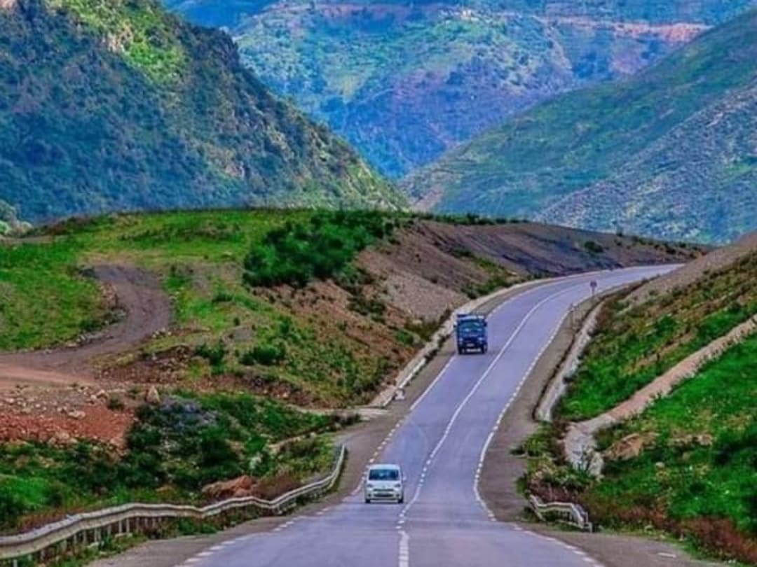 Tizi n’Tichka pass road across the High Atlas