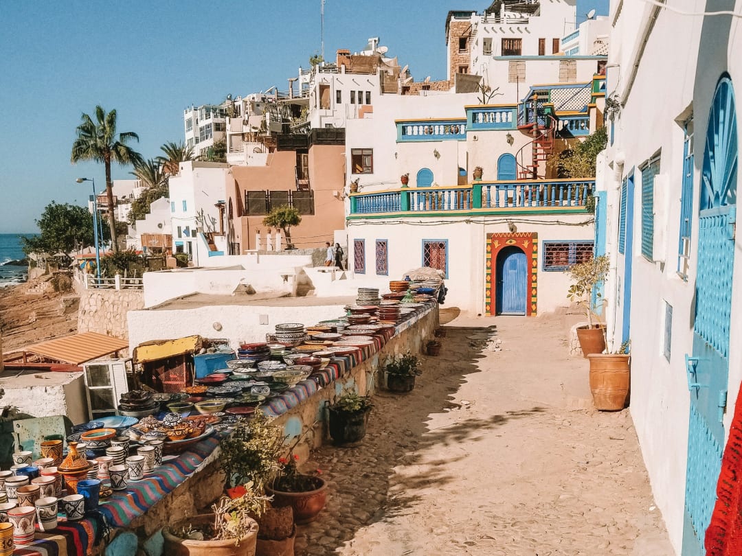 Colourful lane in Taghazout