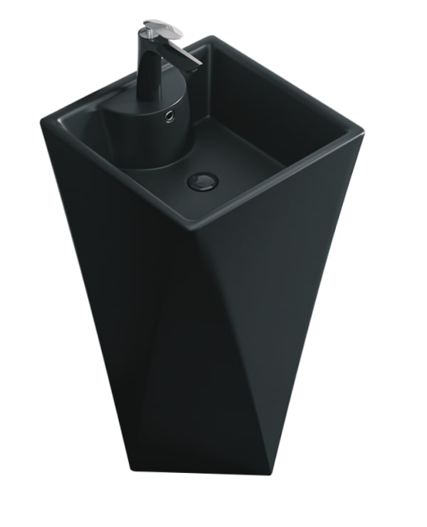 Lavabo TAMTAM STAR sur pied noir mat