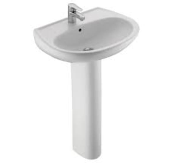Lavabo sur colonne blanc classique