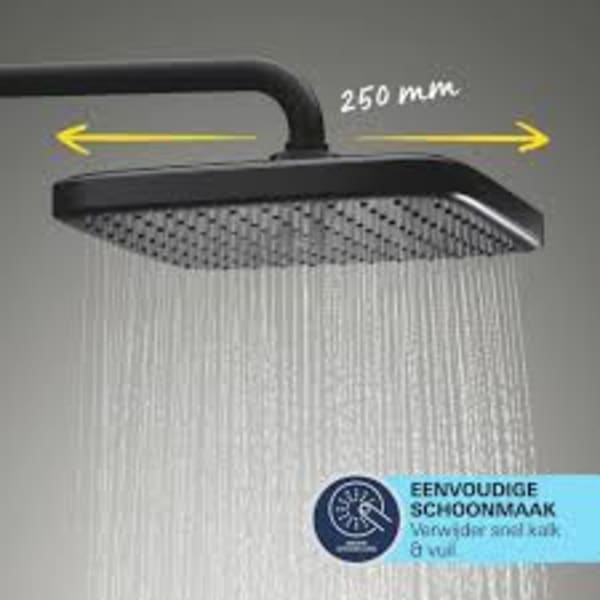 Douche de tête carrée 25 cm noire Grohe