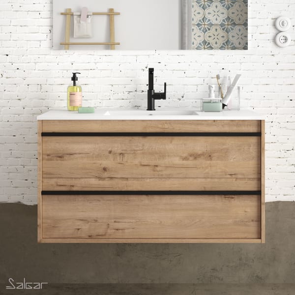 Meuble SDB Atilla 100 cm chêne Ostippo