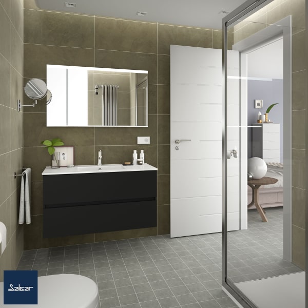 Meuble SDB Fusion 100 cm noir