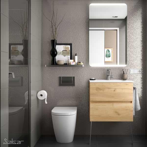 Meuble SDB Fusion 60 cm roble