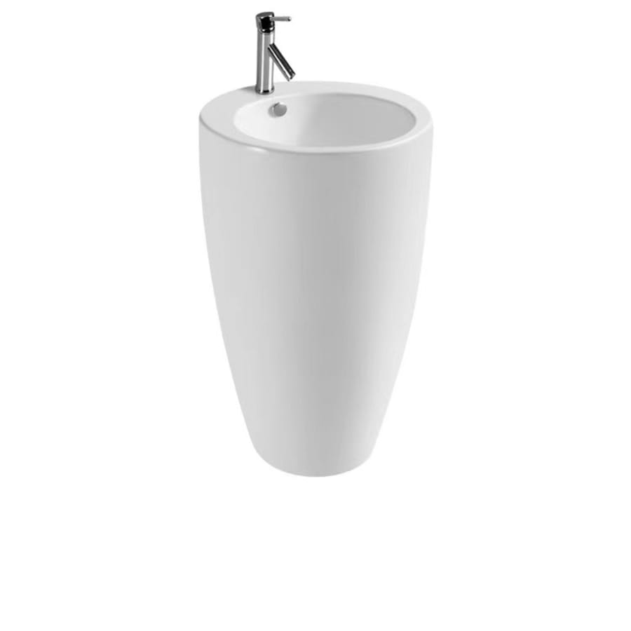 Lavabo TAMTAM Rond sur pied blanc