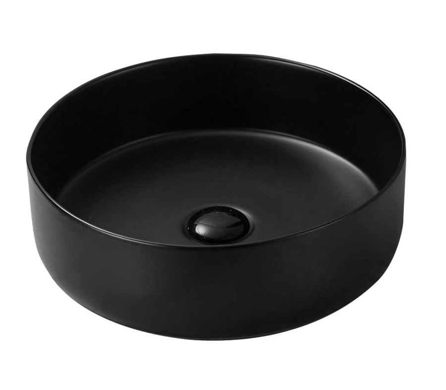 Vasque à poser ronde noire mate