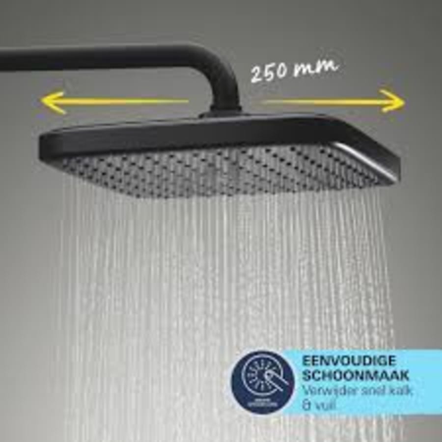 Douche de tête carrée 25 cm noire Grohe