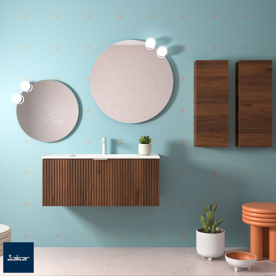 Meuble SDB Biba 80 cm noyer