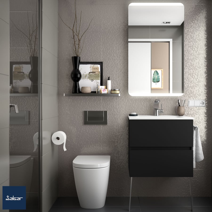 Meuble SDB Fusion 60 cm noir