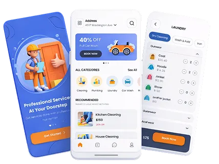 Handyman app mockup screen